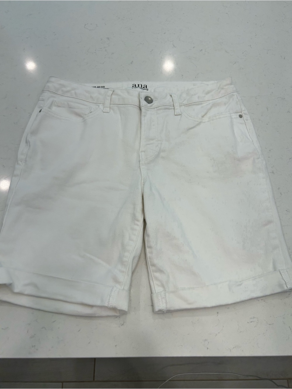 a.n.a White Cuffed Bermuda Shorts